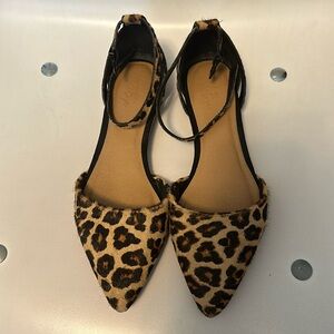 Crown Vintage | Leopard | pointed toe flats with ankle strap